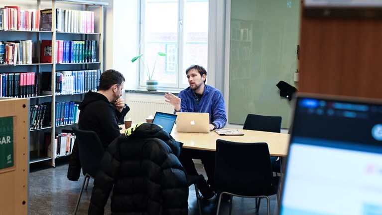 Students in the university library.