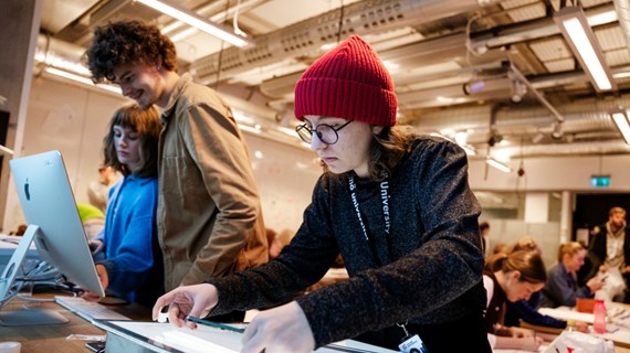 Students are studying colour and perspective.