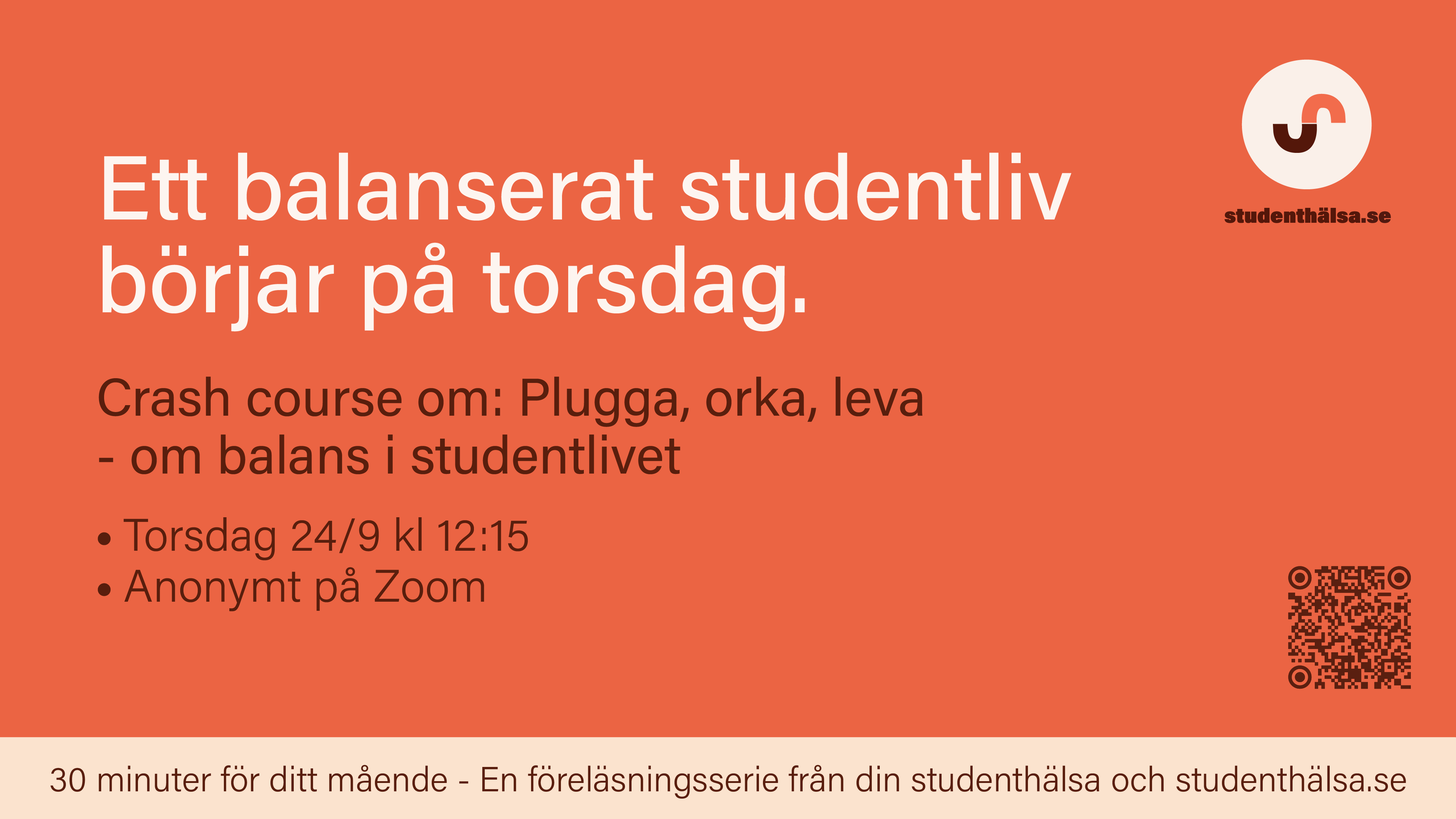 Illustration för föreläsningsserien  "30 minuter för ditt mående".