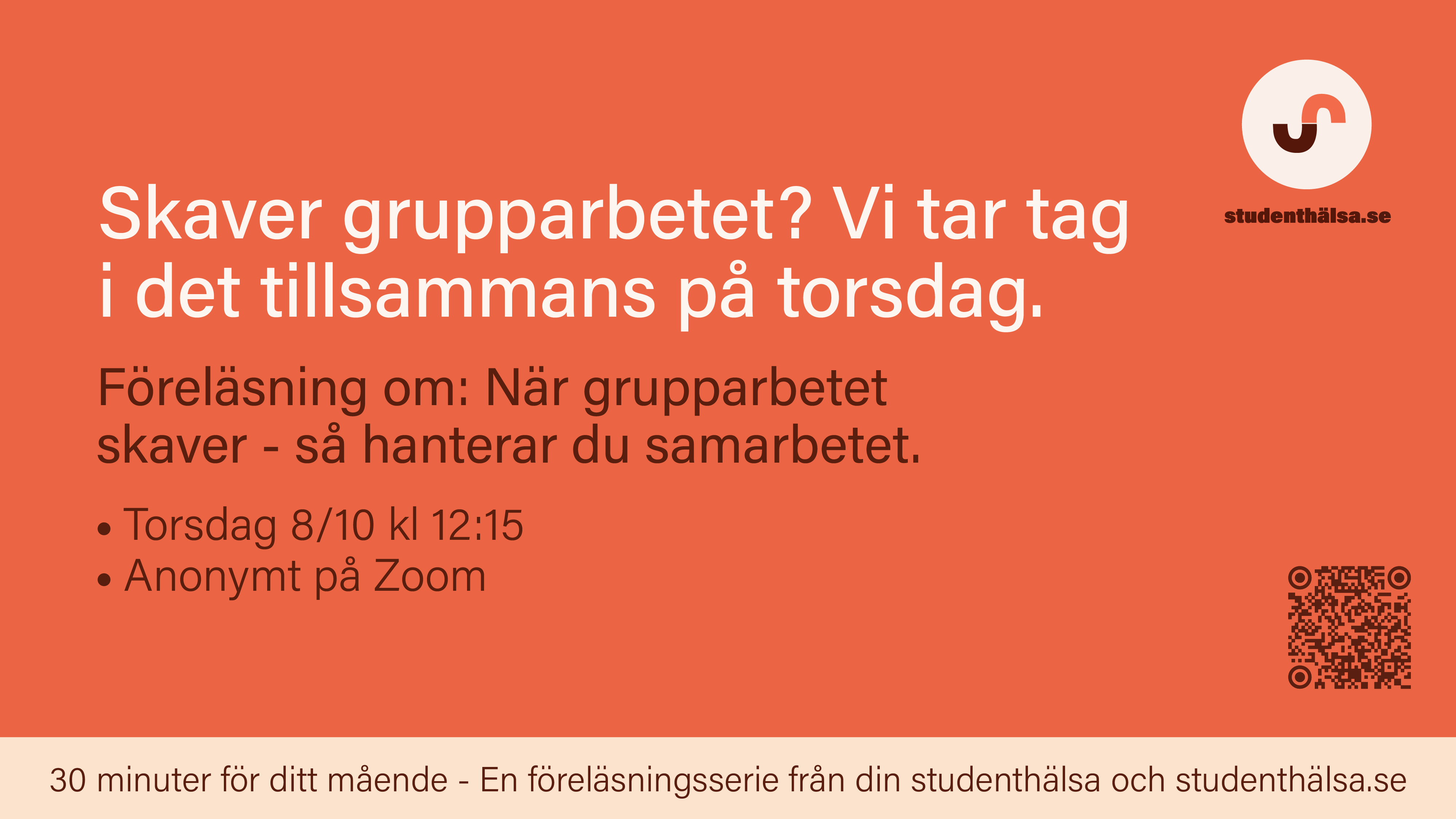 Illustration för föreläsningsserien "30 minuter för ditt mående".