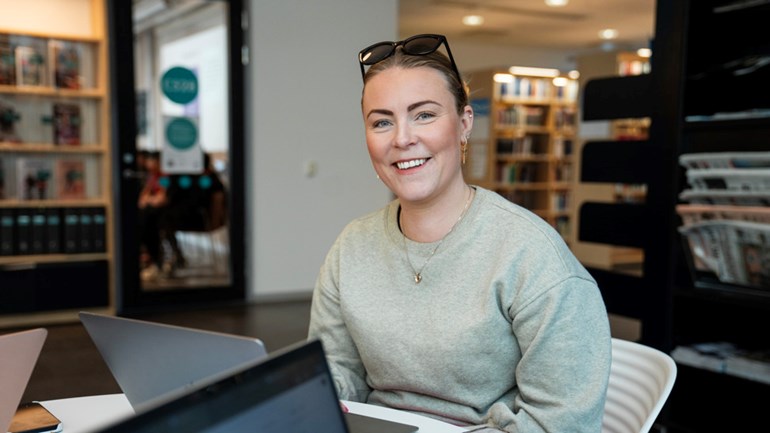 Students in the Orkanen Library.
