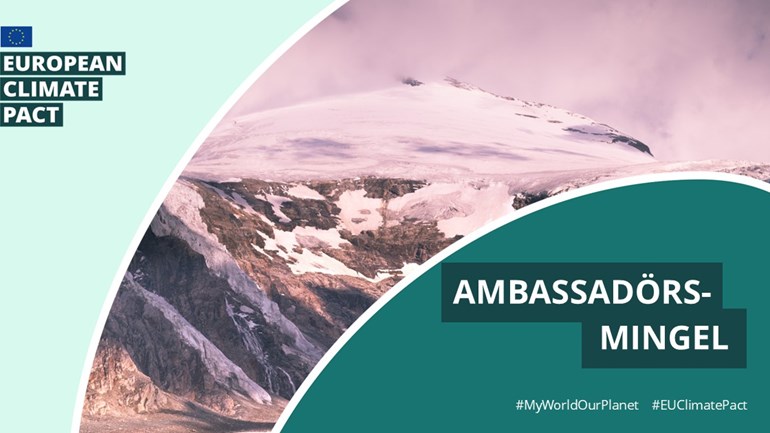 Snötäckta berg i fjärran.