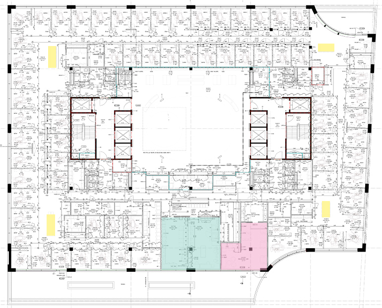Ritning över plan 4 i Amphitrite, studenttandvården.