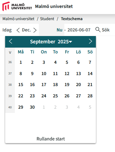 Calendar view where the start date can be selected.